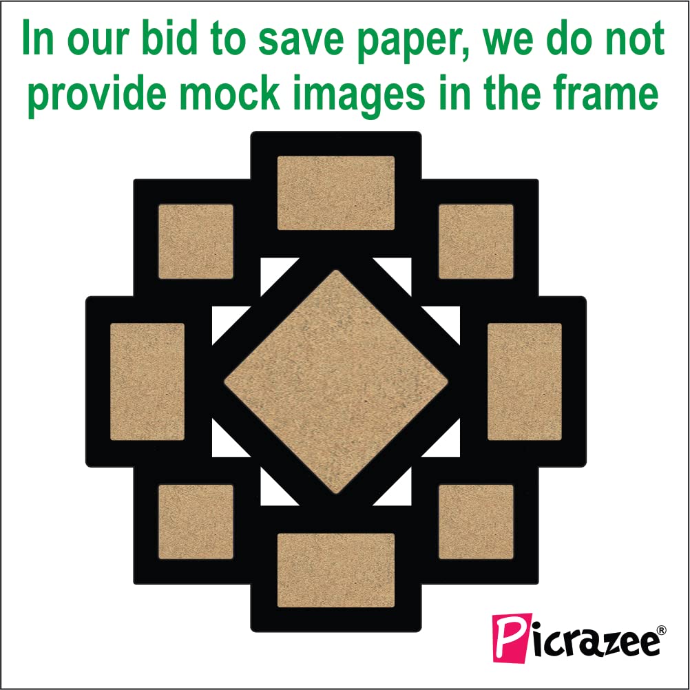 Picrazee Mdf Wall Collage Photo Frame For Multiple Photos In A Single Frame Family Picture Frame Wall Dcor For Living Room, Bedr